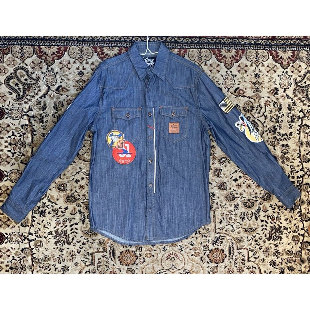 VTG‎ Heritage American Women's  Distillery Jeans Jacket Large Denim Patch